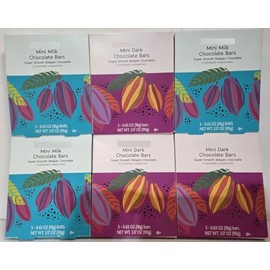 Trader Joe Mini Dark & Milk Chocolate Bars Super Smooth Belgian Chocolate 3.17oz 90g (Six Boxes)
