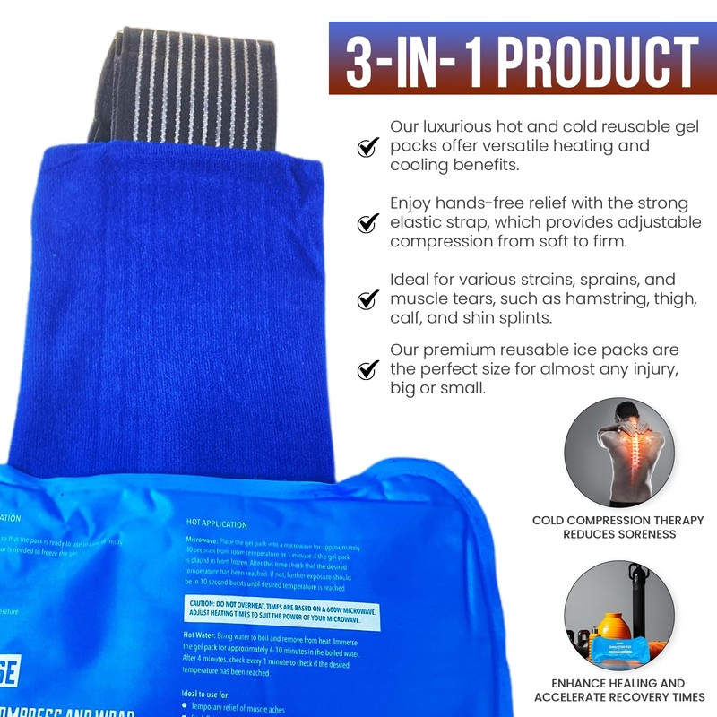 Generise 'Compress and Wrap' Hot and Cold Reusable Sports Injury