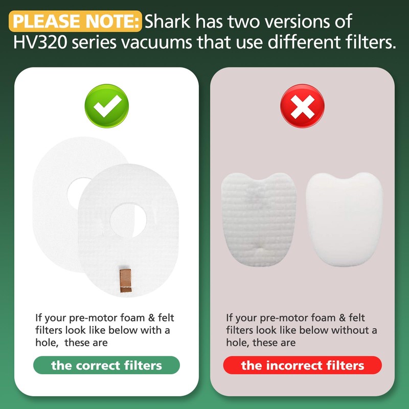6 Pack Filter Replacement for Shark Rocket Vacuum HV300 HV301