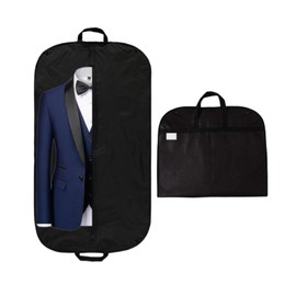 58" Clothes Carrier Travel Bag Zipped Foldover Breathable Multi-Use Garment Cover Clothes Suit Tuxedos Dresses Coats Carrier Carry Handles & Hold Buttons Black (1pk x 58" (148cm*60cm))