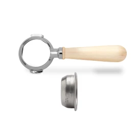 LELIT - LELIT - 58 Bottomless Portafilter - Includes 2-Dose Stainless Steel Filter - Wood Handle - PLA580M - Silver/Maple Wood