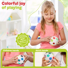 CUBIDI® - Big Rainbow Ball - Fascinating Brain Teasers and Fidget Toys - for Adults and Children for Boys and Girls
