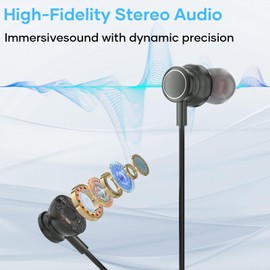 bakibo USB C Headphones compatible with S25 S24 S23 A54 A53 In-Ear Wired USB C Earphones with Microphone Volume Inline control USBC Earbuds Type C for i Phone 16 15 Pro Max i Pad, Grey