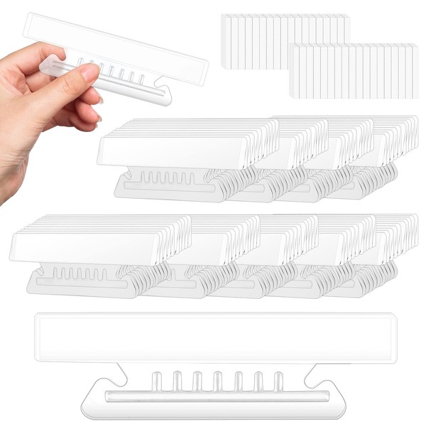 200 Pieces 4 Inch Clear Hanging Folder Tabs Hanging File