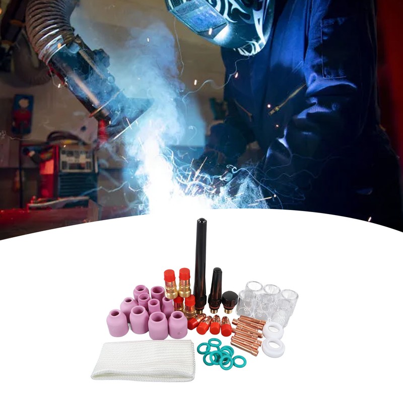 56Pcs TIG Welding Torch Accessories Kit Ceramic Nozzle Glass Cup