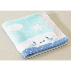 Uchino Sanrio Hyokkori Face Guest Towel, Approx. 13.4 x 13.8 inches (34 x 35 cm), Blue, Cinnamoroll, 4807G139 B