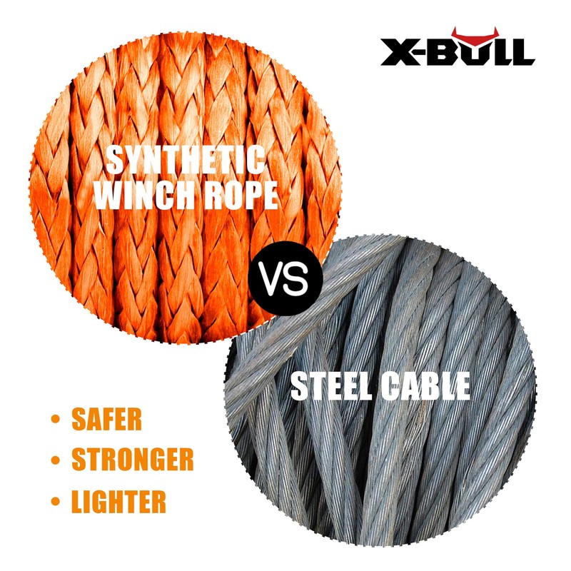 Xbull 5.5MM x 13M Synthetic Winch Rope with Hook Electric