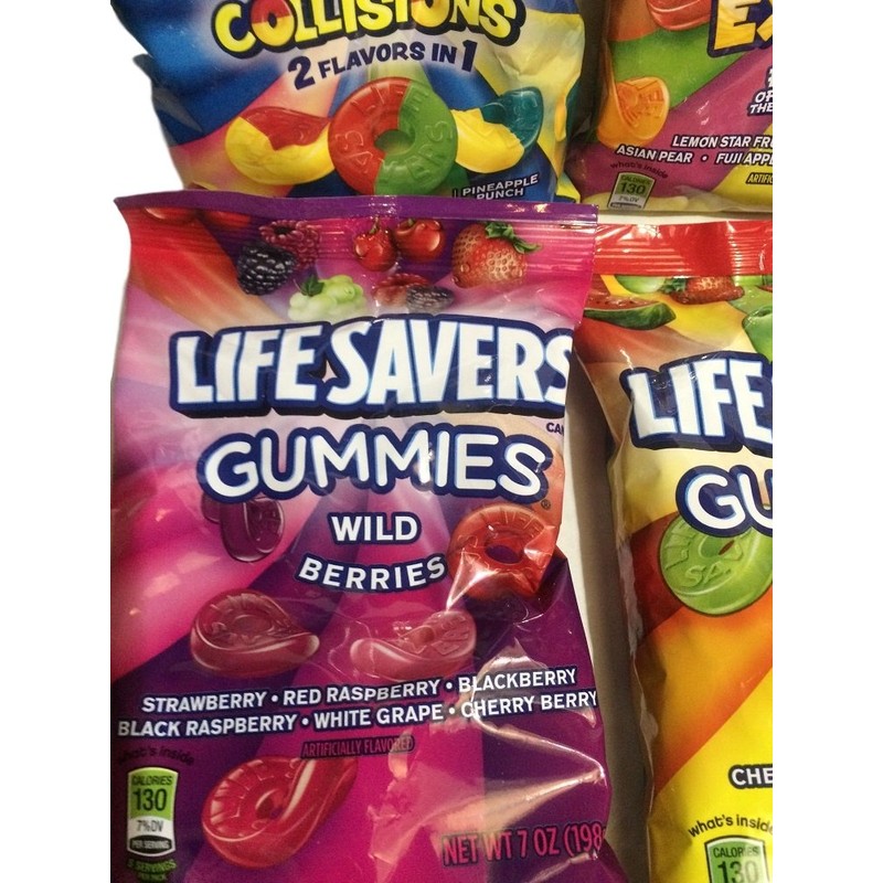 Lifesavers Gummies, Collisions, Wild Berries, Original & Exotics 7oz, 4