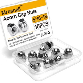 Mrosnail 5/16-18 Acorn Nuts Kit - 10PCS, 304 Stainless Steel, Metric Hex Cap Nut Assortment, Dome Head for Indoor & Outdoor Use