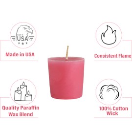 CandleNScent Pink Votive Candles | Unscented - 15 Hour Burn Time - Made in USA (Pack of 6)