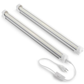 Barrina 6500K 1.5FT LED Shop Light, 3450LM, 25W, T8 Under Cabinet Lighting, Workbench, Workshop, Room, Kitchen, LED Tube Lights, Linkable Light Fixture with Built-in ON/Off Switch, ETL, 2 Packs