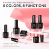 Modelones Builder Gel 6 Colors, 8-in-ONE Pink Clear Gel Builder