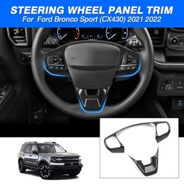 Autorder Custom Fit for Accessories Ford Bronco Sport (CX430) 2021 2022 2023 2024 2025 Carbon Fiber Steering Wheel Panel Trim Cover Automotive Interior Accessories Decoration