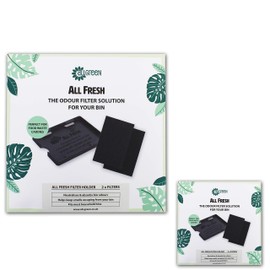 All-Fresh Filter Holder's x 2 – The Odour Filter Solution for Food Waste Caddies & Household Bins + 4 Carbon Filters