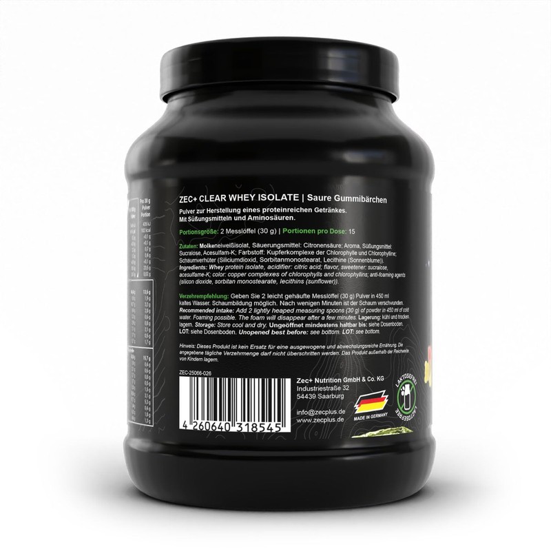 ZEC+ Clear Whey Isolate (450 g, Sour Gummy)