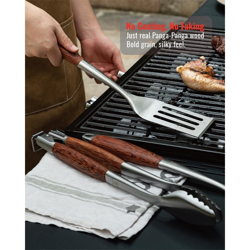 Heavy-Duty ​Panga-Panga​ BBQ Grilling Tools Set. Extra Thick Stainless Steel