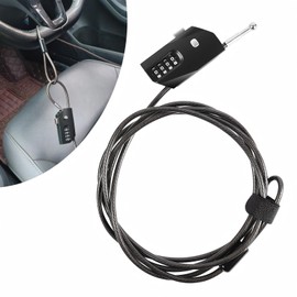 JVSURF Car Steering Wheel Lock, Seat Belt Lock, Anti-Theft Device, Max 2.1m Length, Small and Light-Weight, Multi-Functional, Fit Most Vehicle, SUV, Golf Cart Security