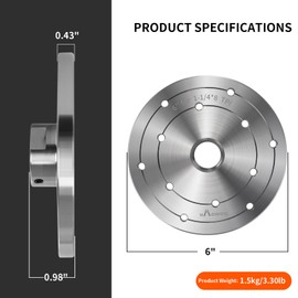 HAowosi 6" Steel Wood Lathe Faceplate,Faceplate for Wood Lathe,Lathe Face Plate Fit for 1-1/4" x 8TPI Spindle with Screwchuck