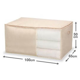 Towa Sangyo Futon Storage Bag SN Futon Bag 2 Pieces 100×65×50cm Feather Bed Storage Bag Non-Woven Fabric Large Capacity with Clear Window and Handle for Mattress Storage
