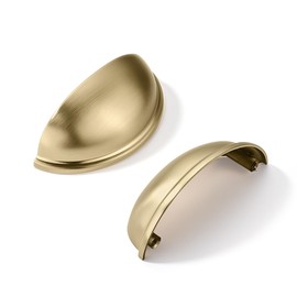 khtumeware 5 Pack 2-1/2" Drawer Pulls Champagne Bronze Cabinet Cup Pulls Kitchen Hardware Cabinet Handles Drawer Handles Knobs 2.5 inch Hole Center