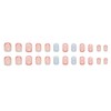 MABKJLF Press on Nails Short Square French with Red Line