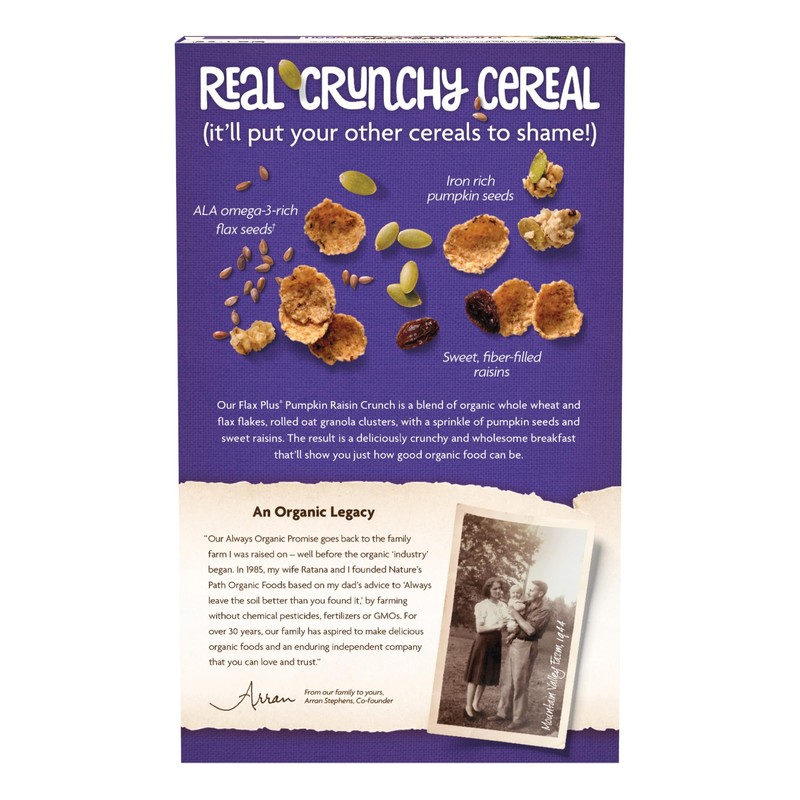 Nature's Path Organic Flax Plus Pumpkin Raisin Crunch Cereal, 12.3