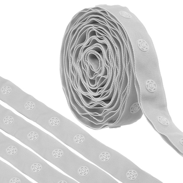 sourcing map 2 Yard Snap Button Tape for Sewing, Cotton