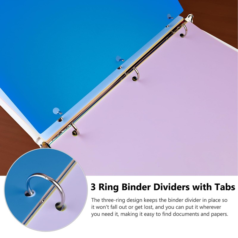 HABGP 16Pcs/2 Set 3 Ring Binder Dividers with Tabs, 8