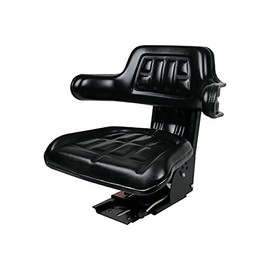 (1) Aftermarket Black Waffle Style Universal Tractor Suspension Seat with Tilt Fits International Harvester 454 574 584
