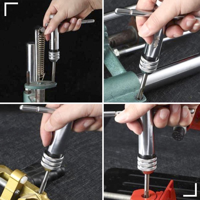 QISF Adjustable Ratchet Tap Wrench，T-Handle Threading Wrench for Metric M5-M12