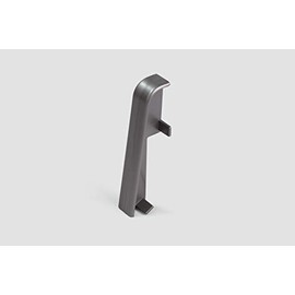 EGGER Universal Connector Skirting Board Silver for Easy Installation of 60 mm Laminate Skirting Boards, Contents: 2 Pieces, Robust Plastic, Look Silver Grey Matt Stainless Steel