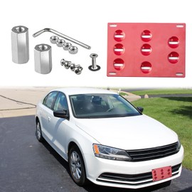 Xotic Tech License Plate JDM Tow Hook License Plate Mounting Bracket Compatible with Volkswagen EOS B6 Passat Rabbit/R32 GTI MK5 - Front Bumper Tow Hole No Drilling - Aluminum Red