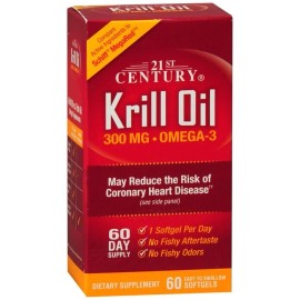 21st Century Omega-3 Krill Oil 350 mg Softgels 60 EA
