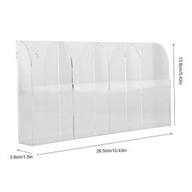 Garosa Soporte de Control Remoto de TV Soporte de Pared Acrílico Transparente Organizador de Medios de Comunicación Caja de Almacenamiento Con 4 Rejillas para Escritorio de Mesa Junto a La Cama