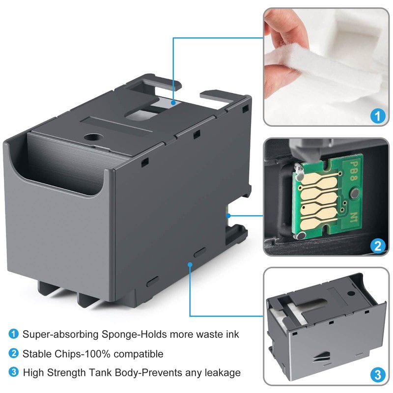 T6715 Maintenance Box - 2 Packs, Compatible Replacement for Workfore