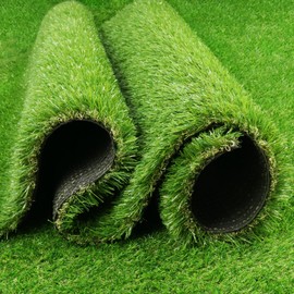 PENFHF Artificial Turf Grass 3 FT × 5 FT, 1.38" Pile Height Synthetic Grass Rug with Drainage, Outdoor Indoor Realistic Fake Grass Carpet Mat for Dogs, Patio, Balcony, Backyard, Customized