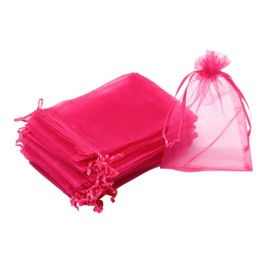 Bezall 100pcs Drawstring Organza Jewelry Candy Pouch Party Wedding Favor Gift Bags (6x8, Rose)