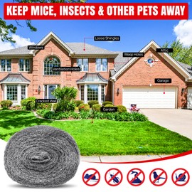 Steel Wool Coarse Grade to Gap Blocker to Keep Annoying Animals Away- Cleaning, Finishing, Polishing Wood or Metal Objects- Rust Remover on Metal Surfaces- - Light Sanding, Scouring, Dry Sanding