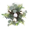 CVHOMEDECO. Rustic Country Artificial Christmas Wreath, Snowy Pine Branch Eucalyptus