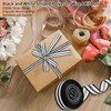 Mupera Black & White Striped Wired Ribbon - 1" x