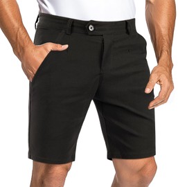 GINGTTO Mens Golf Shorts 9 Inch Inseam Stretch Black Dress Shorts for Men Casual 34
