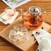 CNGLASS Glass Teapot with Infuser(37.5oz),Clear Tea Kettle with Removable Stainless