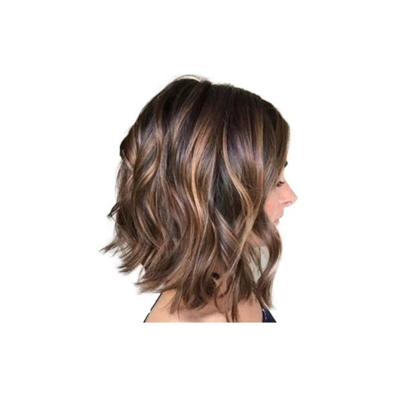 Qianailian Peluca Larga Y Duradera De Cabello Humano Castaño Para