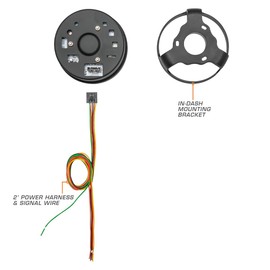 GlowShift Tinted 7 Color 3,000 RPM Diesel Tachometer Gauge - for 4, 6, 8 Cylinder Diesel Engines - Mounts in Custom Dashboard - Black Dial - Smoked Lens - 3-3/8" 85mm