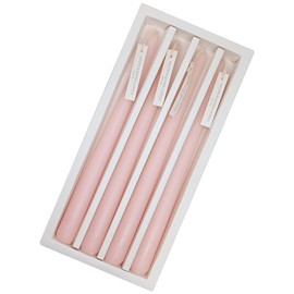 NJAO HOO Pink Taper Candles 10" Rose Scented Candles Tall Tapered Candlesticks for Holiday Dinner Home Wedding Decor, 4Pcs