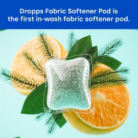 Dropps Cápsulas suavizantes de tela: limpias y nítidas | 32 | Recuento | Mantiene la ropa fresca | ÉL | Alimentado por ingredientes naturales a base de minerales | Alternativa a líquidos y hojas | Embalaje de bajo desperdicio