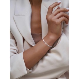 Tennis Bracelets for Women Cubic Zirconia Tennis Bracelet Rhinestone Crystal Bracelets for Prom Fashion Jewelry Christmas Gifts Stocking Stuffers for Women