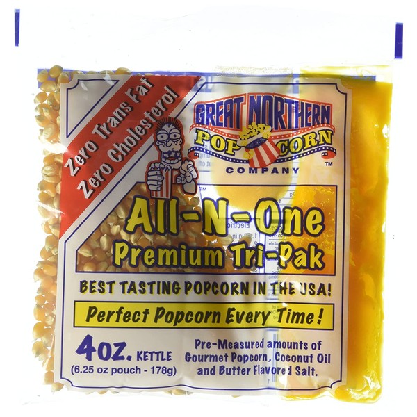 4066 Great Northern Popcorn 4 Ounce Premium Popcorn Portion Packs, Case of 12