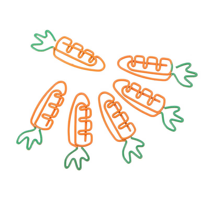100Pcs Carrot Paper Clips Carrot Style Electroplated Metal Nonslip Rustproof