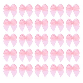 uxcell 200pcs Mini Ribbon Bows 1 Inch Small Tiny Pink Ribbon Bows for DIY Crafts, Sewing Appliques, Hair Accessories, Gift Box Ornament, Wedding, Birthday Party Decoration